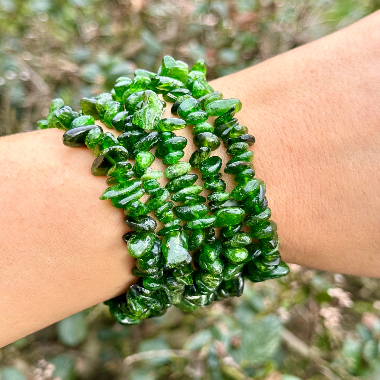 Diopside Chip Bracelets
