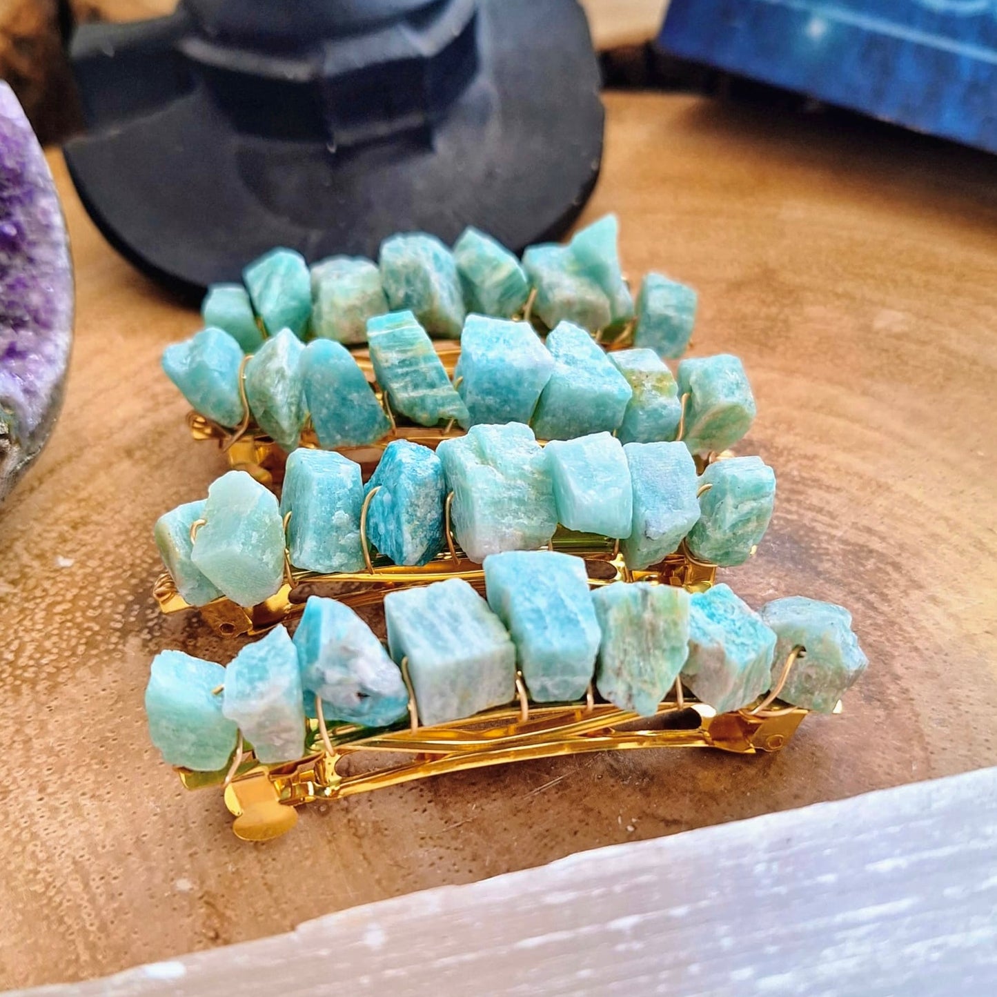 Amazonite Barrette Hair Clip