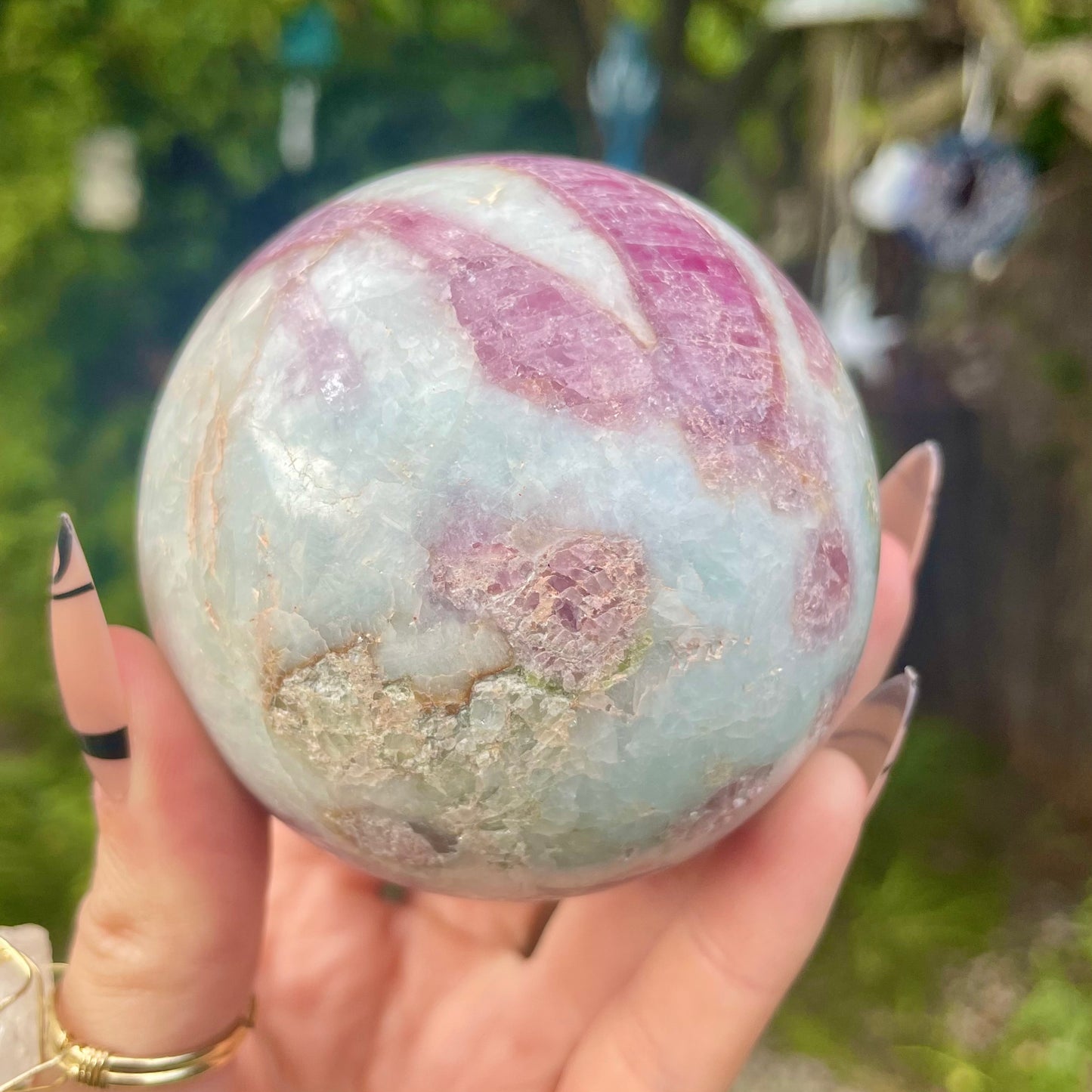 Pink Tourmaline Crystal Ball Sphere 460g 7cm