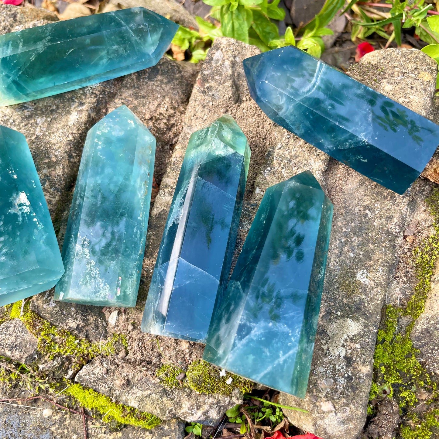 Vivid Blue Fluorite Towers 6-7cm