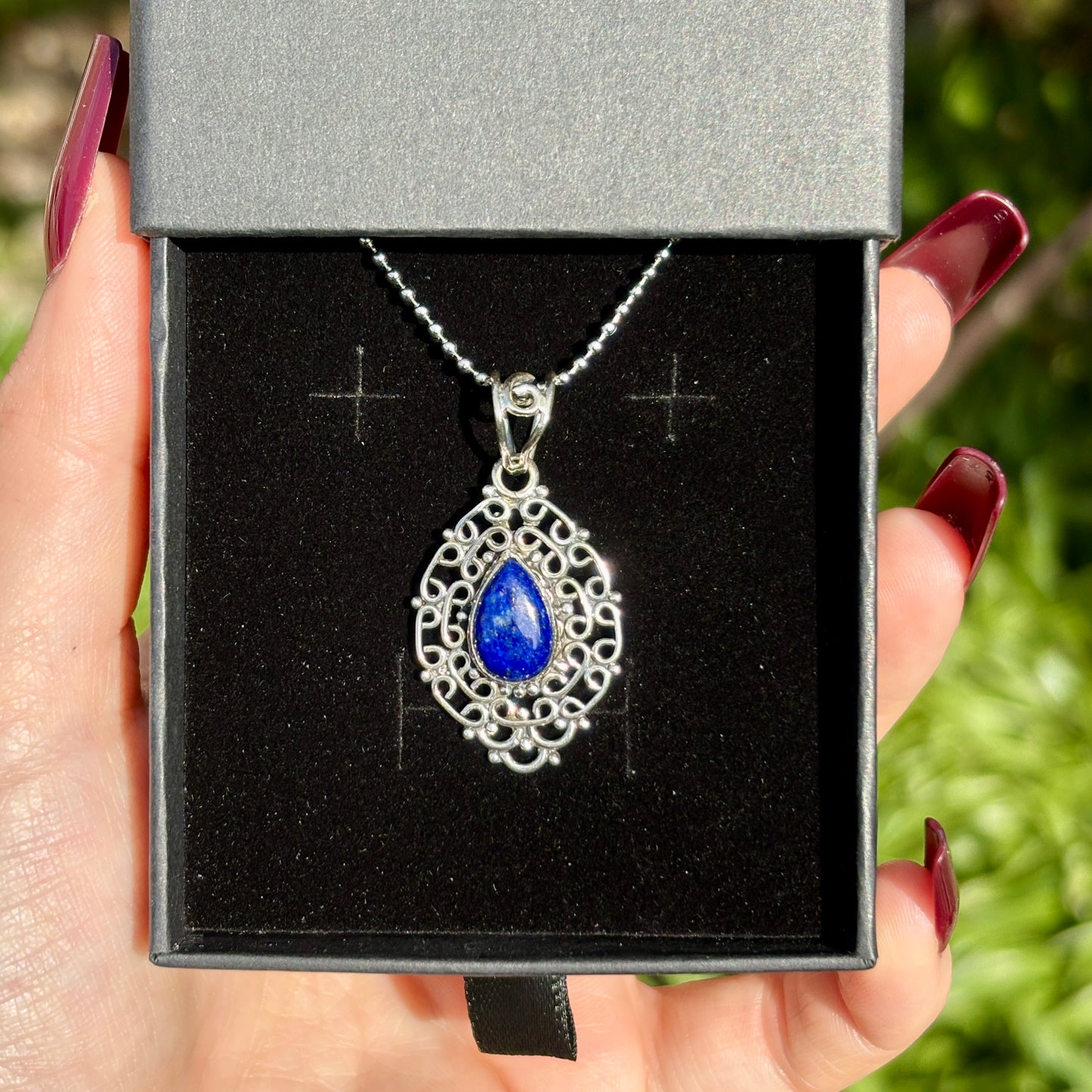 Lapis Lazuli 925 Silver Pendant - Dark Femme Collection