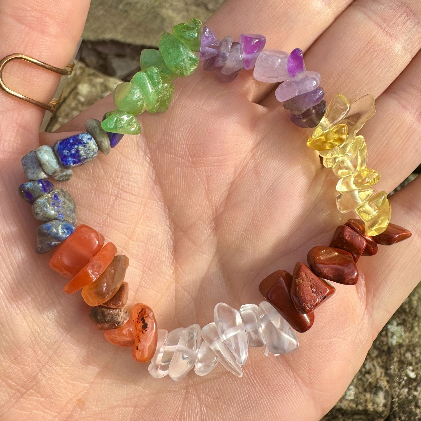 7 Chakra Chip Bracelet