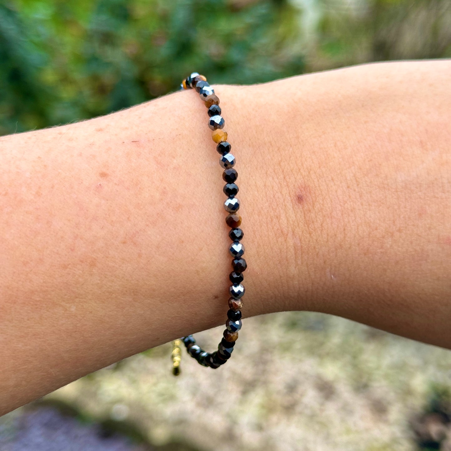 Ultimate Protection Minimalist Bracelet - Tigers Eye, Hematite & Black Tourmaline