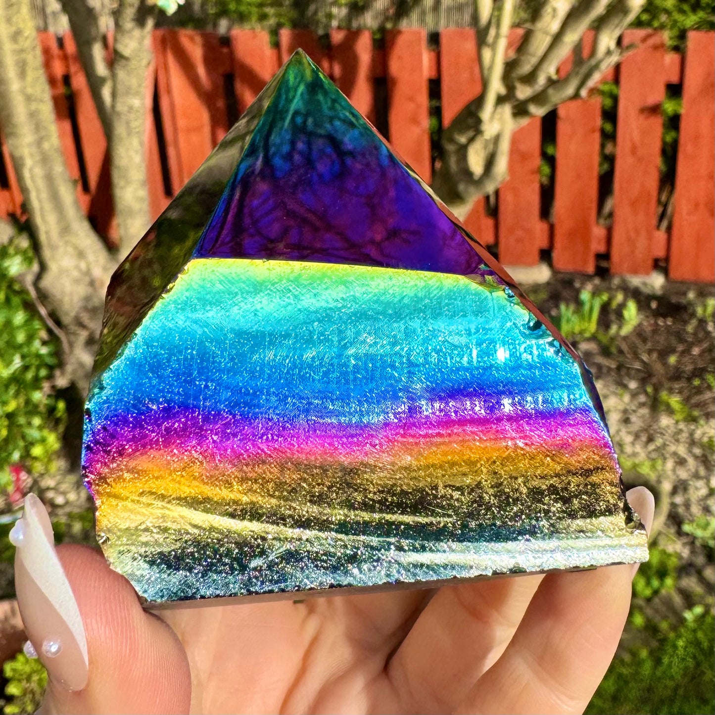 Black Obsidian Titanium Aura Half Polished Points 250-300g