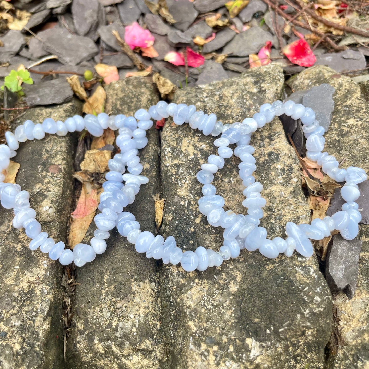 Blue Lace Agate Chip Bracelets