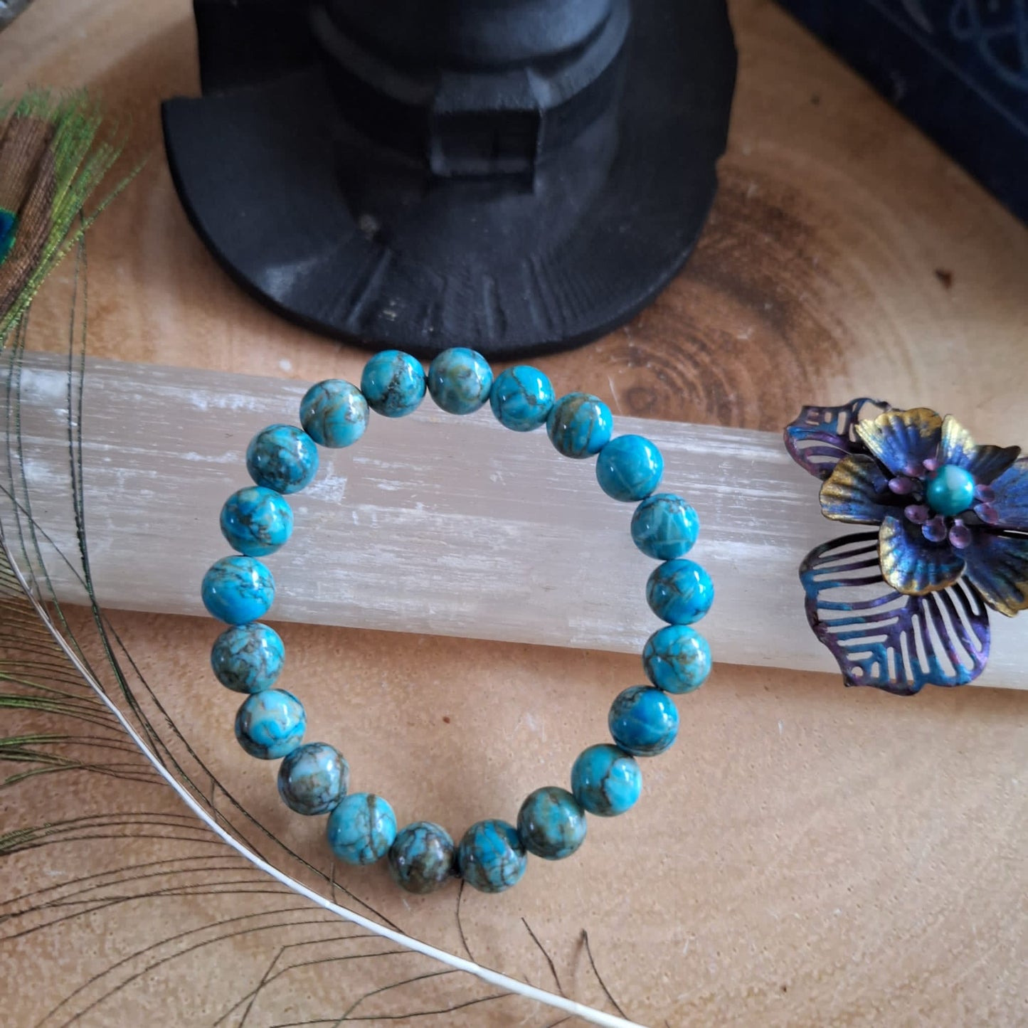 African Turquoise Beaded Bracelet