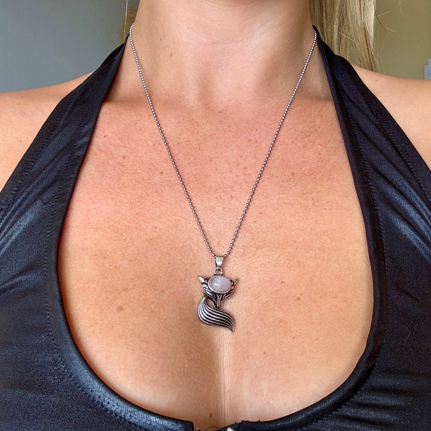 Kunzite Fox Pendant & Ring Set