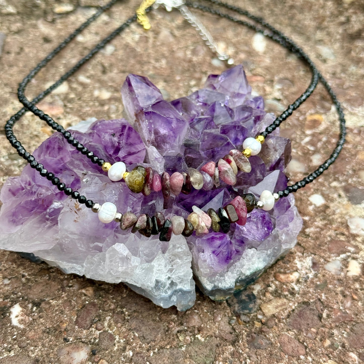 Mixed Tourmaline Choker Necklace