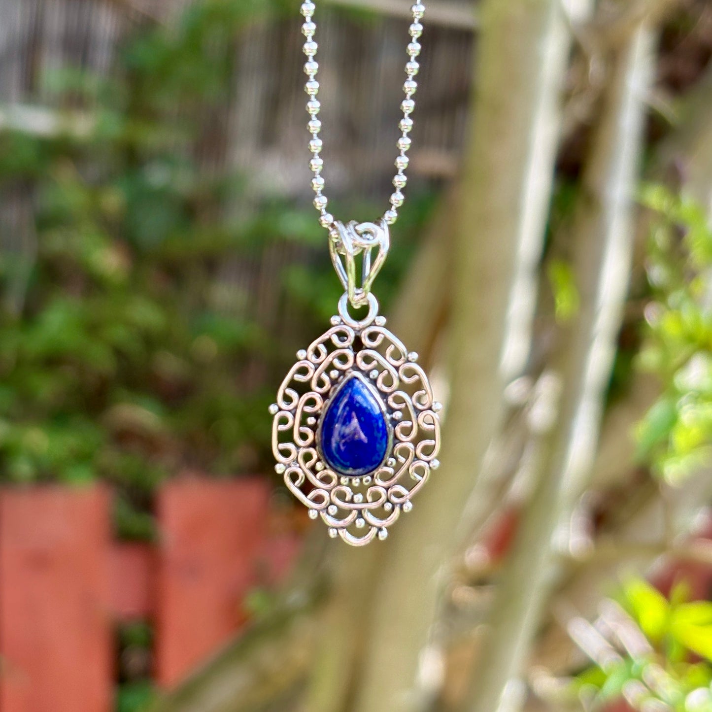 Lapis Lazuli 925 Silver Pendant - Dark Femme Collection