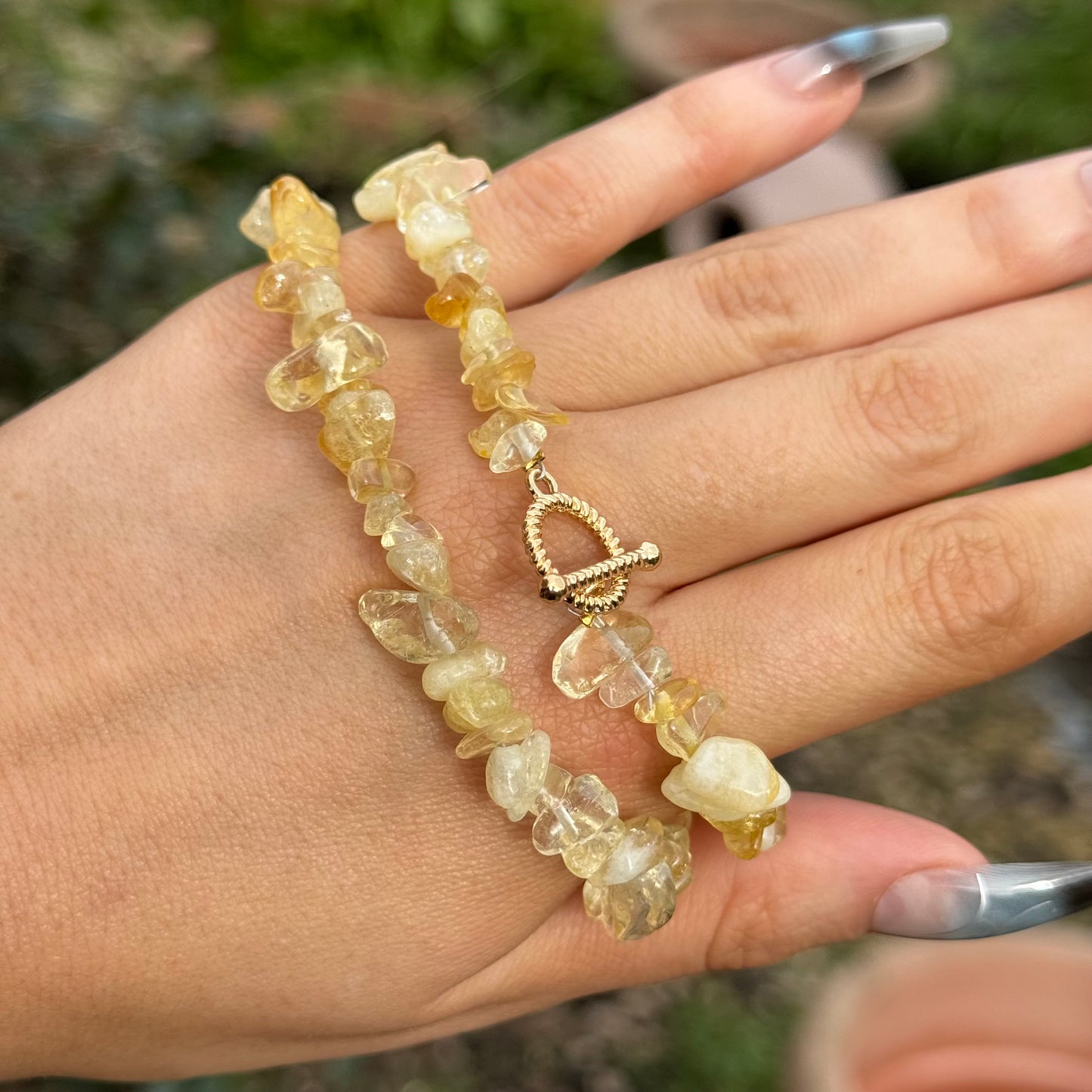 Citrine Chip Choker Necklace