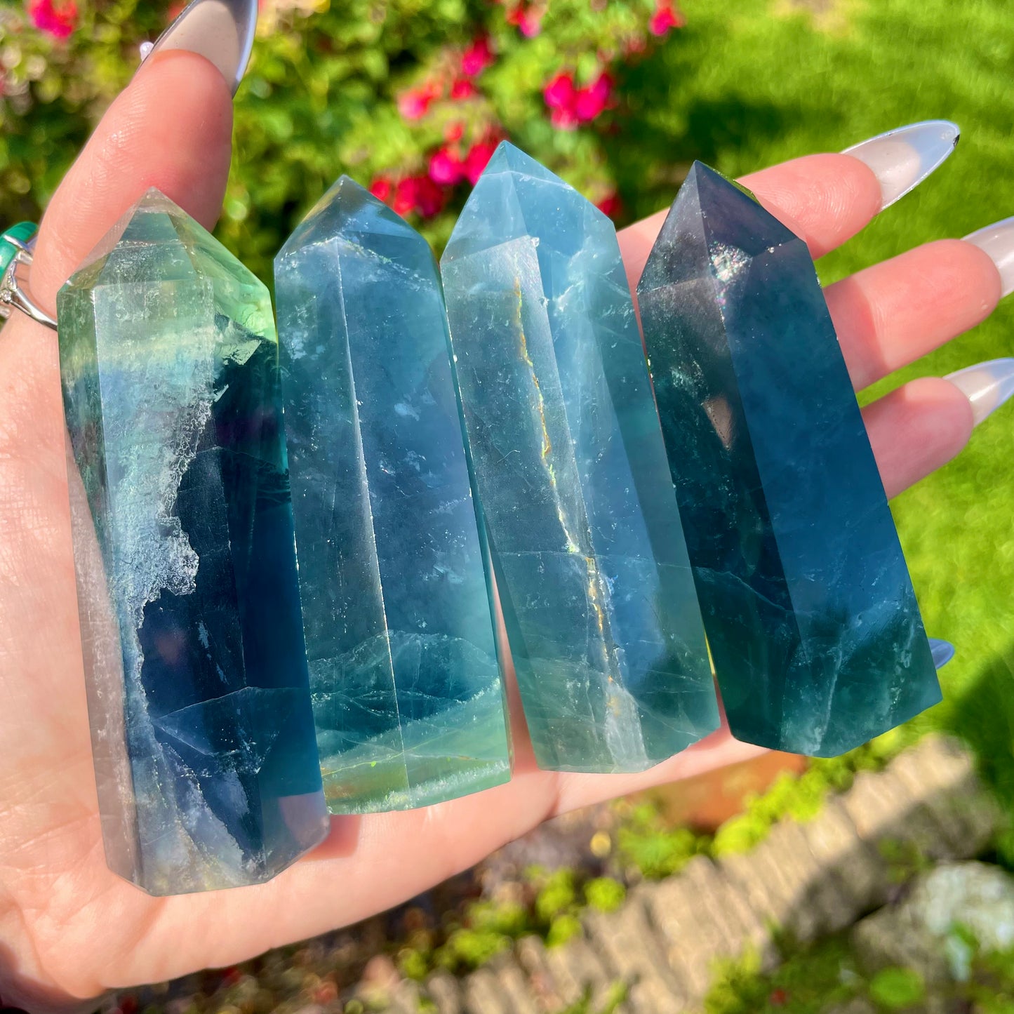 Vivid Blue Fluorite Towers 6-7cm