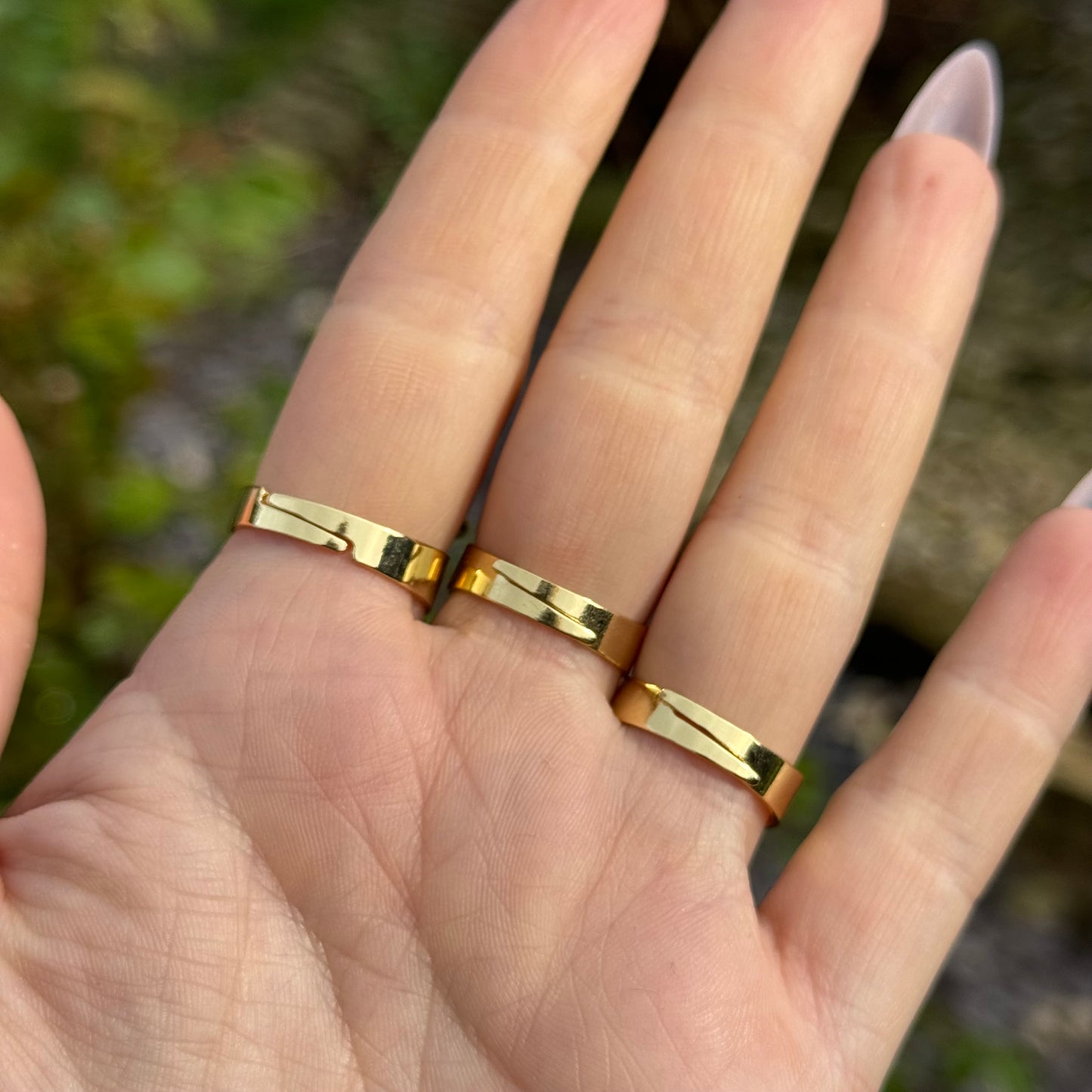 Snowflake Obsidian Double Terminated Gold Plated Ring