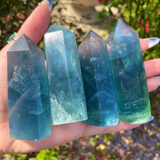 Vivid Blue Fluorite Towers 6-7cm