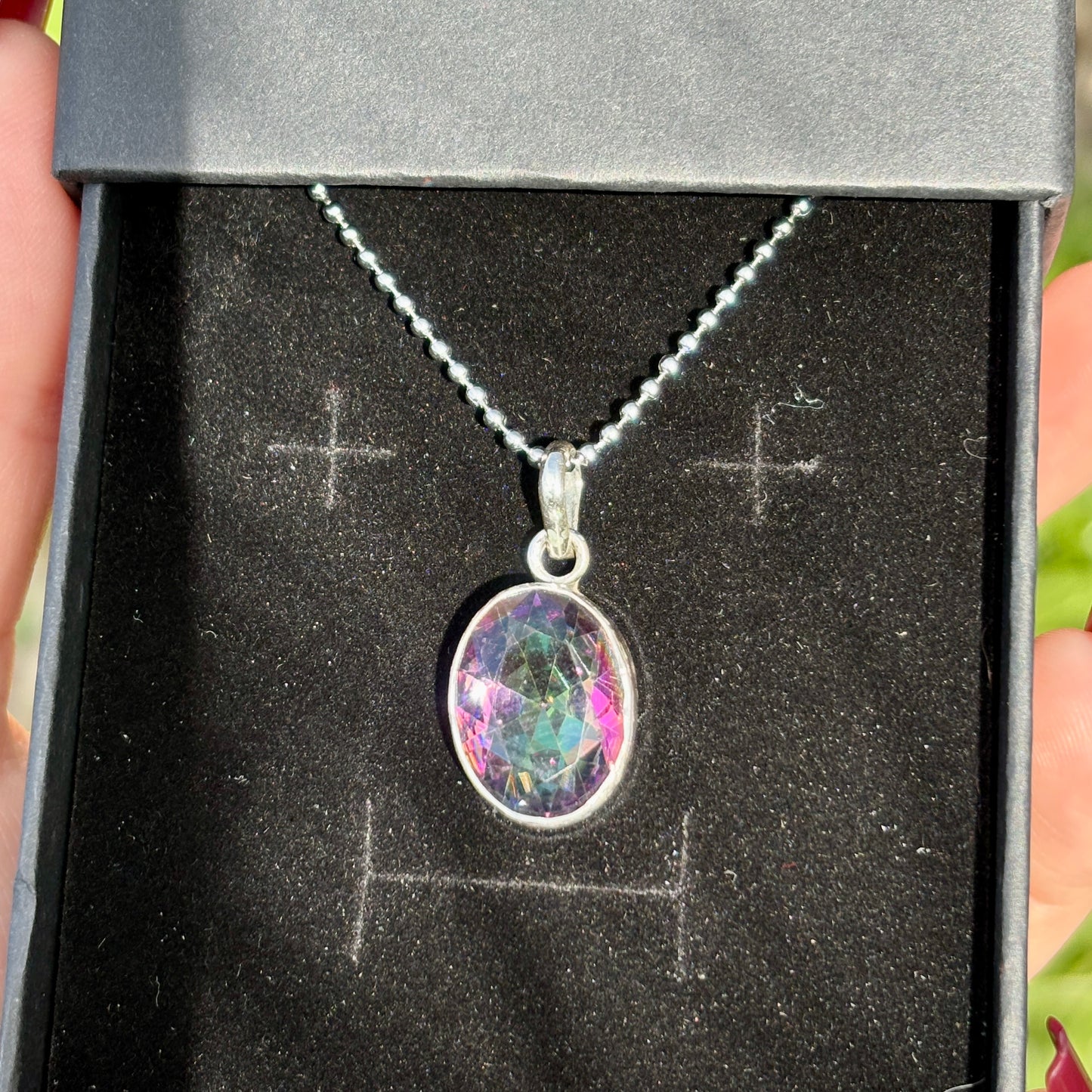 Mystic Topaz 925 Silver Pendant - Dark Femme Collection
