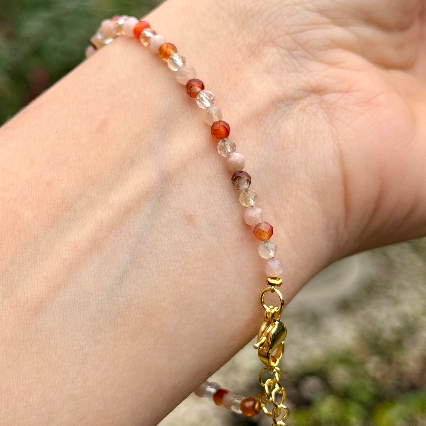 Positive Energy Minimalist Bracelet  - Citrine, Carnelian & Sunstone