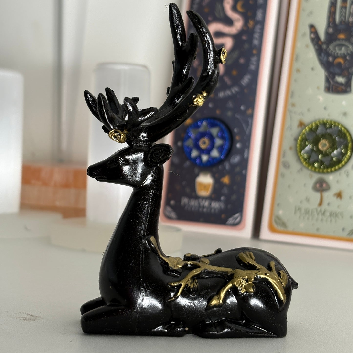 Black Deer Sphere Holder Decoration