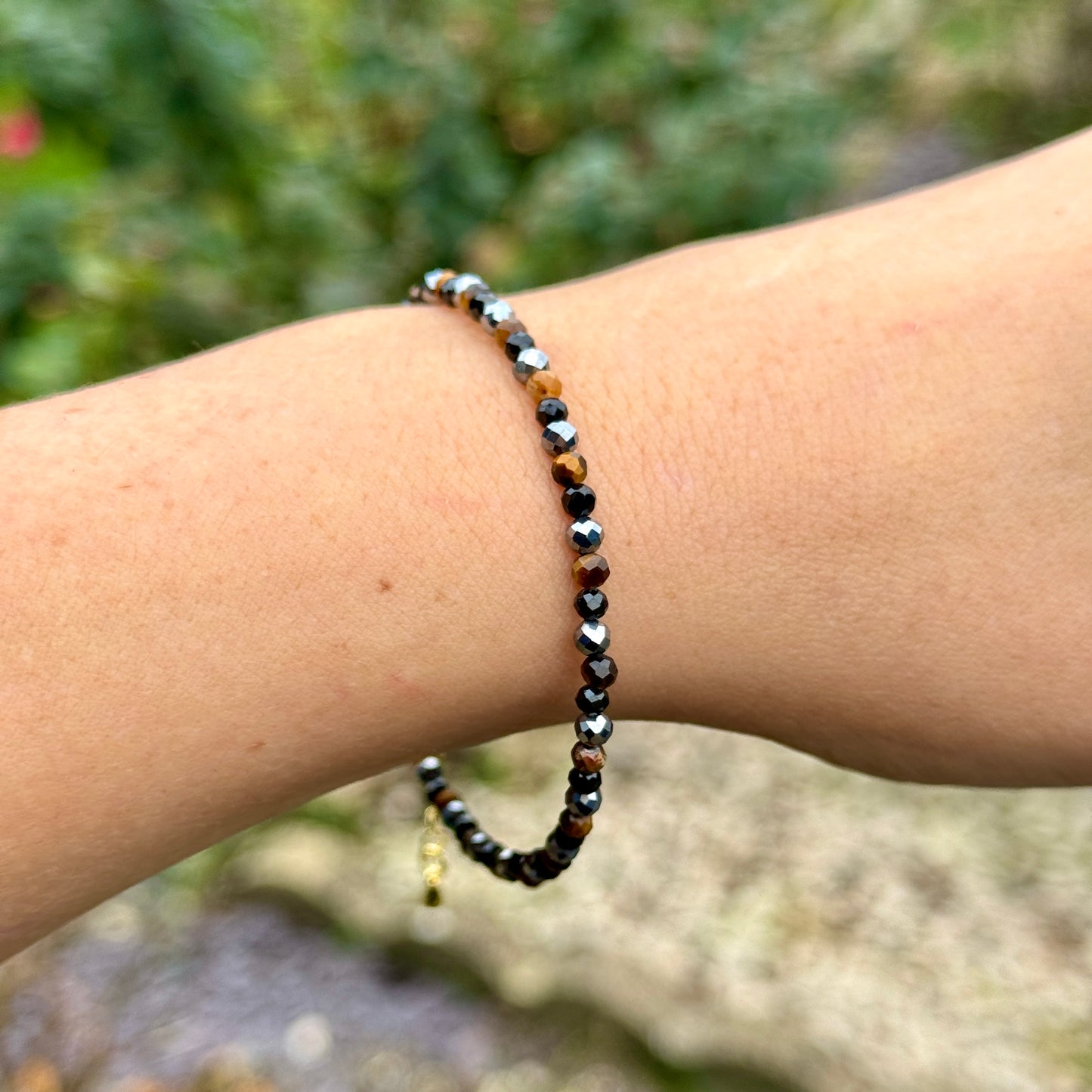 Ultimate Protection Minimalist Bracelet - Tigers Eye, Hematite & Black Tourmaline