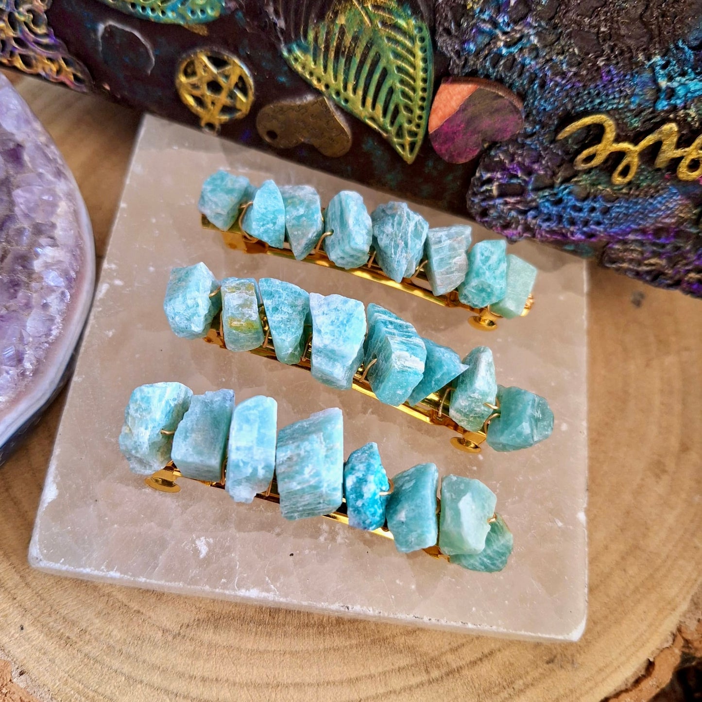 Amazonite Barrette Hair Clip