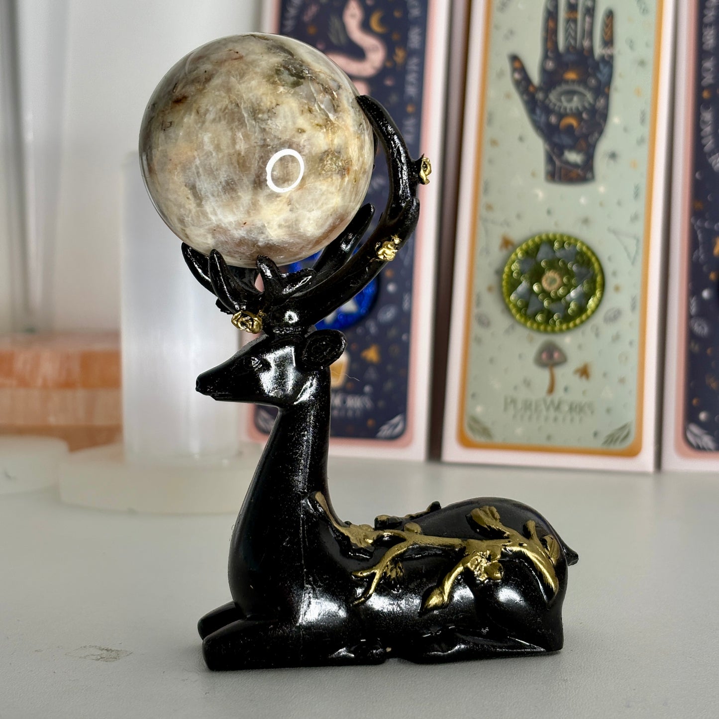 Black Deer Sphere Holder Decoration