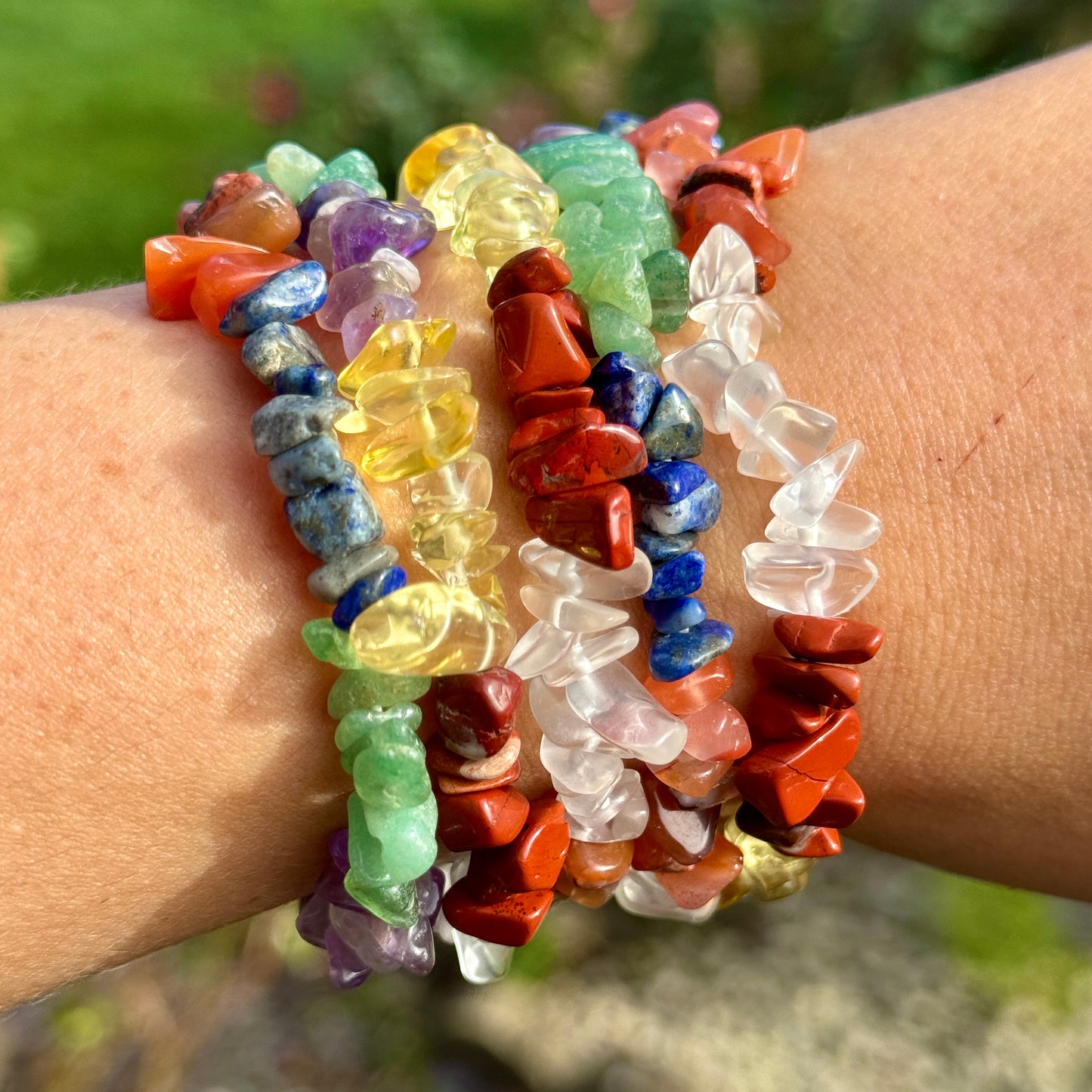 7 Chakra Chip Bracelet
