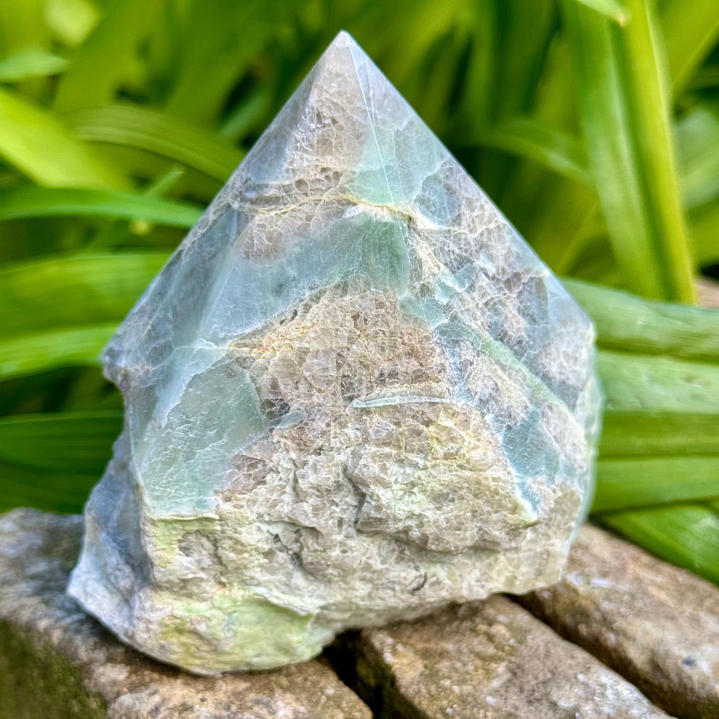 Green Moonstone (Garnierite) Half Polished Point 308g