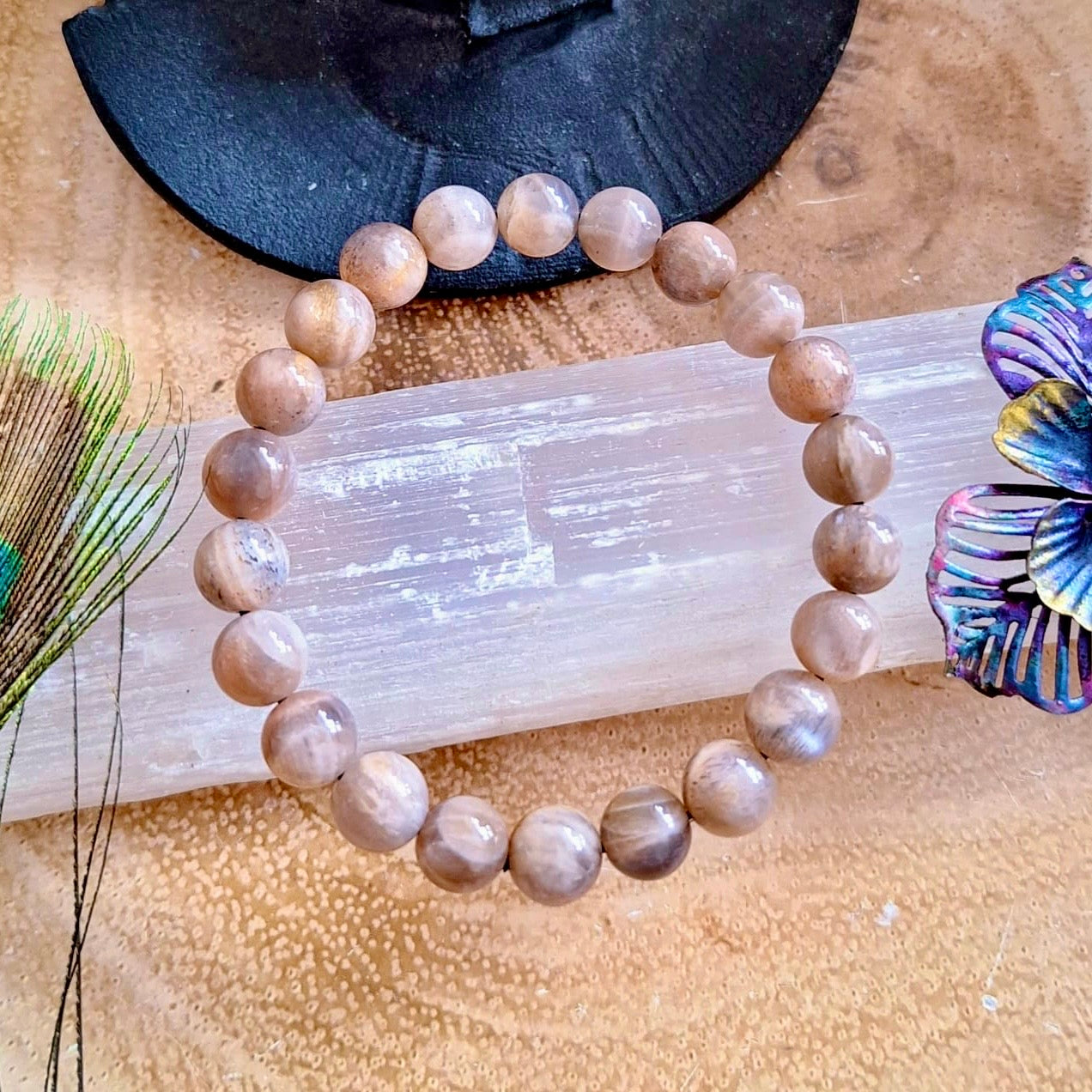 Moonstone Beaded Bracelet