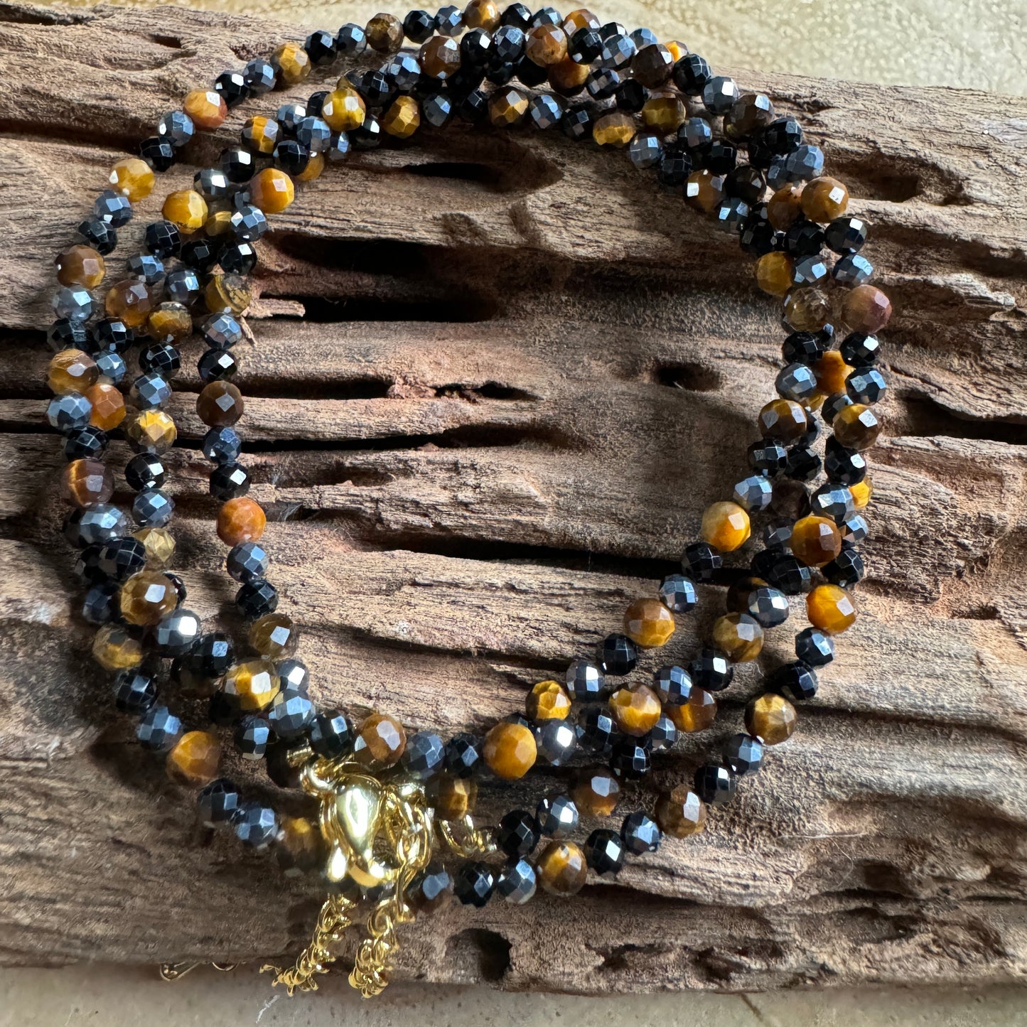Ultimate Protection Choker Necklace - Tigers Eye, Hematite & Black Tourmaline