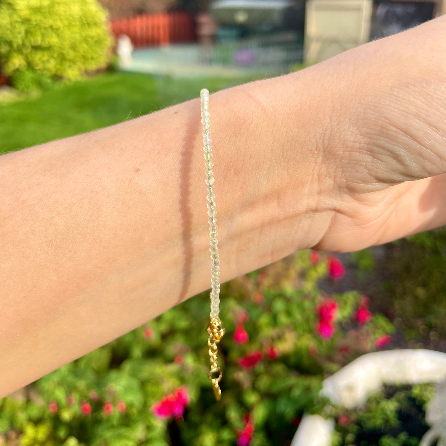 Prehnite Minimalist Bracelet 💚