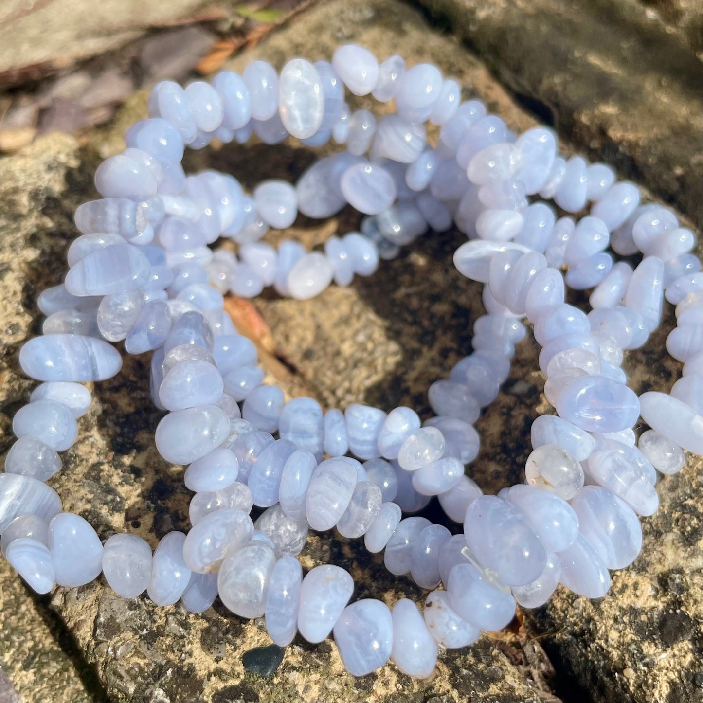 Blue Lace Agate Chip Bracelets