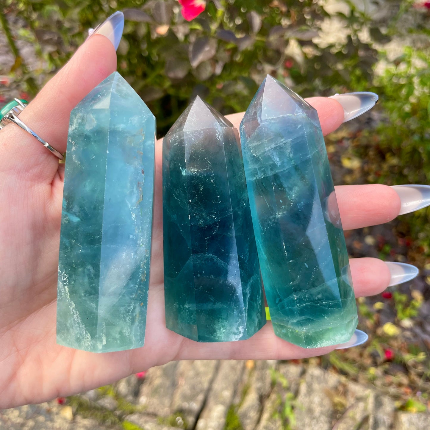 Vivid Blue Fluorite Towers 6-7cm