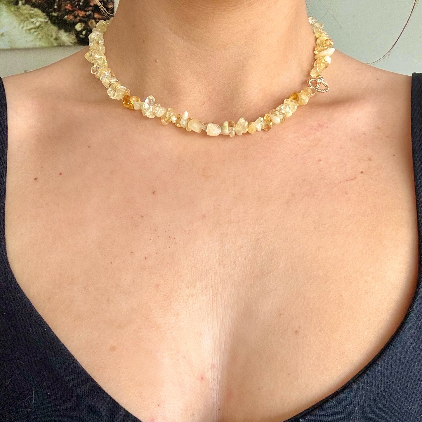 Citrine Chip Choker Necklace