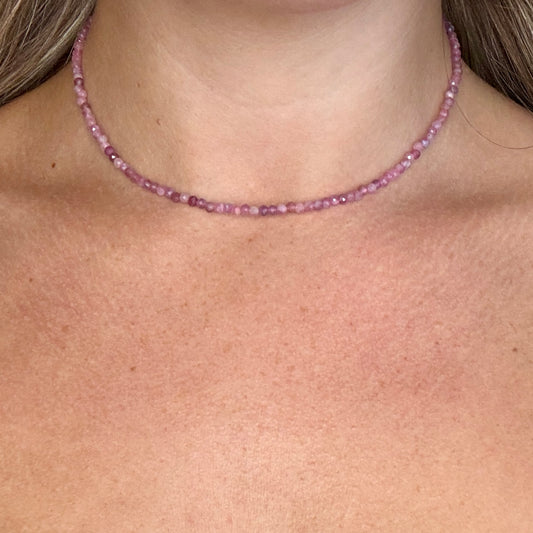 Pink Tourmaline Choker Necklace
