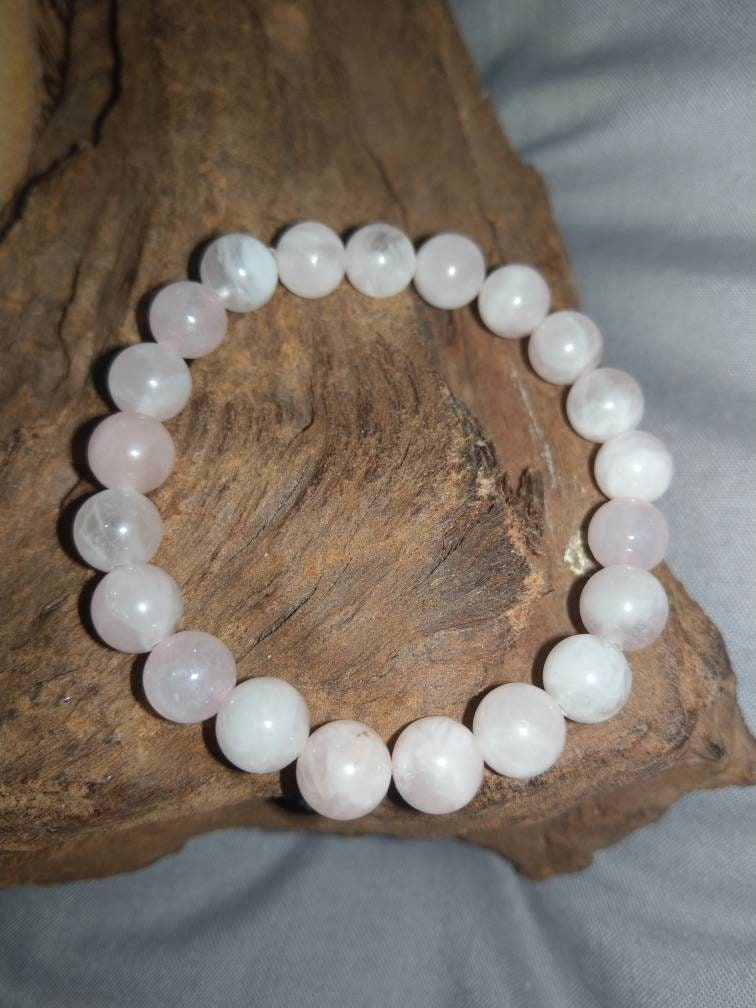 Rose Quartz Bracelet crystal healing natural stone heart chakra for women gift for him or her pink jewellery