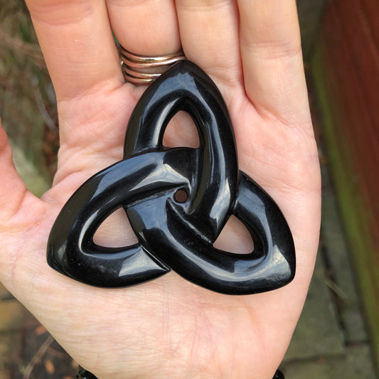 Black Obsidian Triquetra Gua Sha Massage Tool