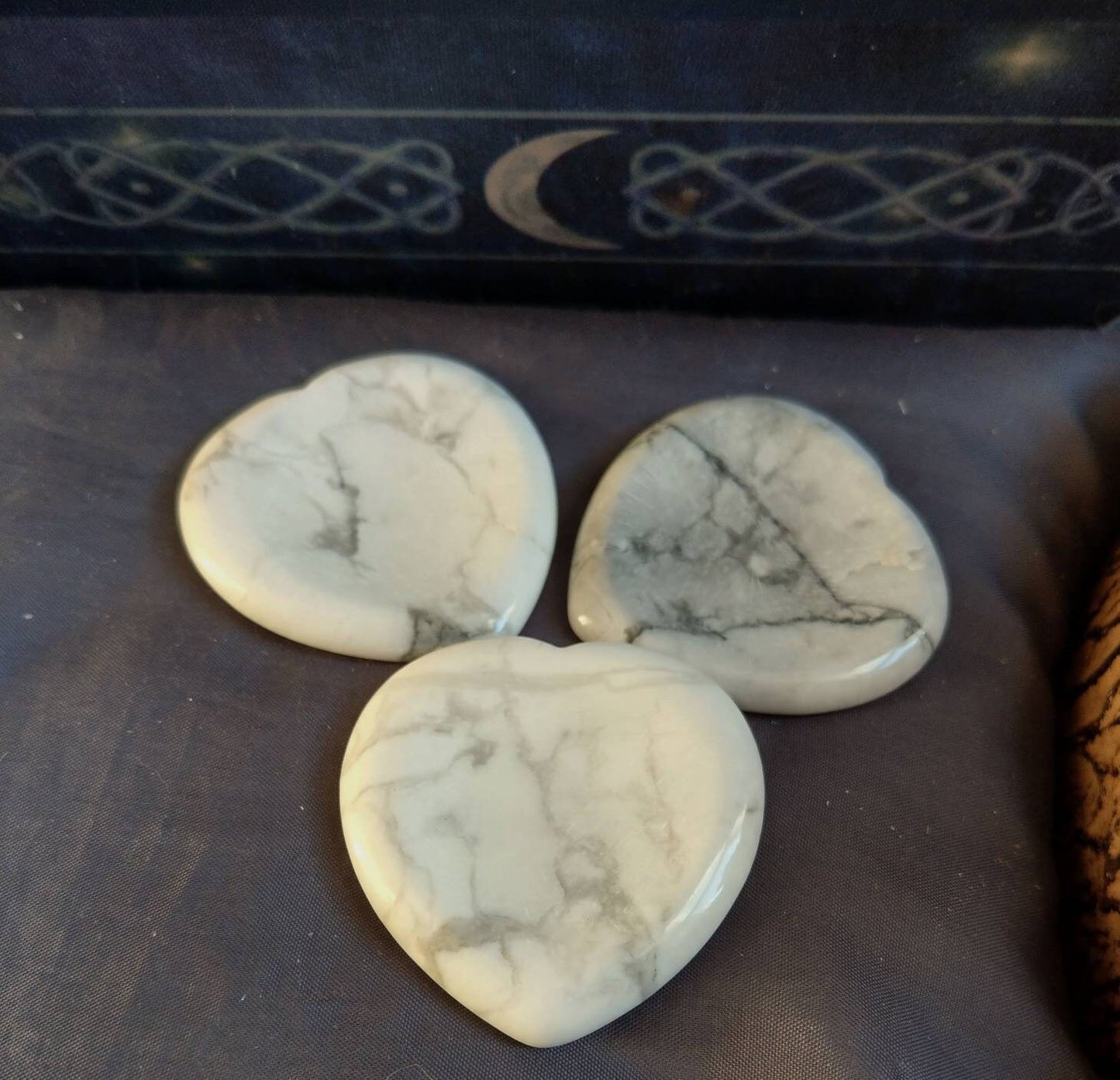 Howlite worry stone crystal natural stone Meditation calming meditation tool gift