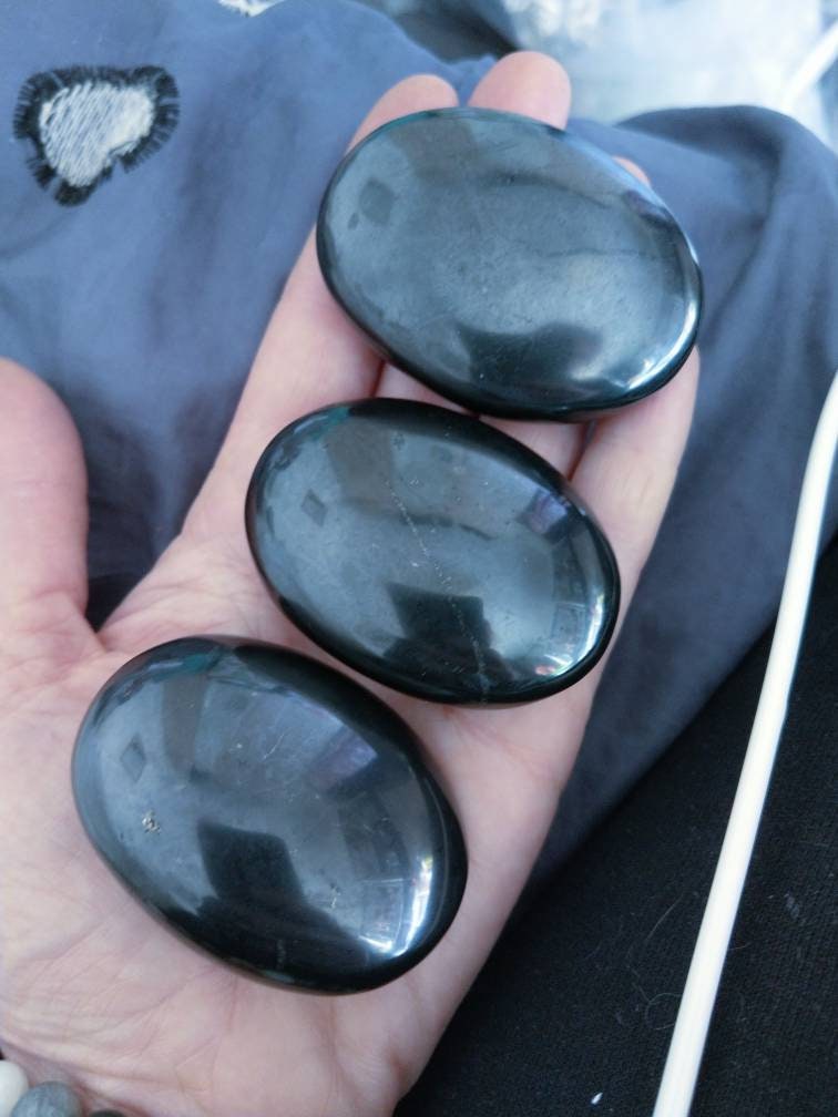 shungite Palm stones Crystal healing  Natural stone EMF protection home decor