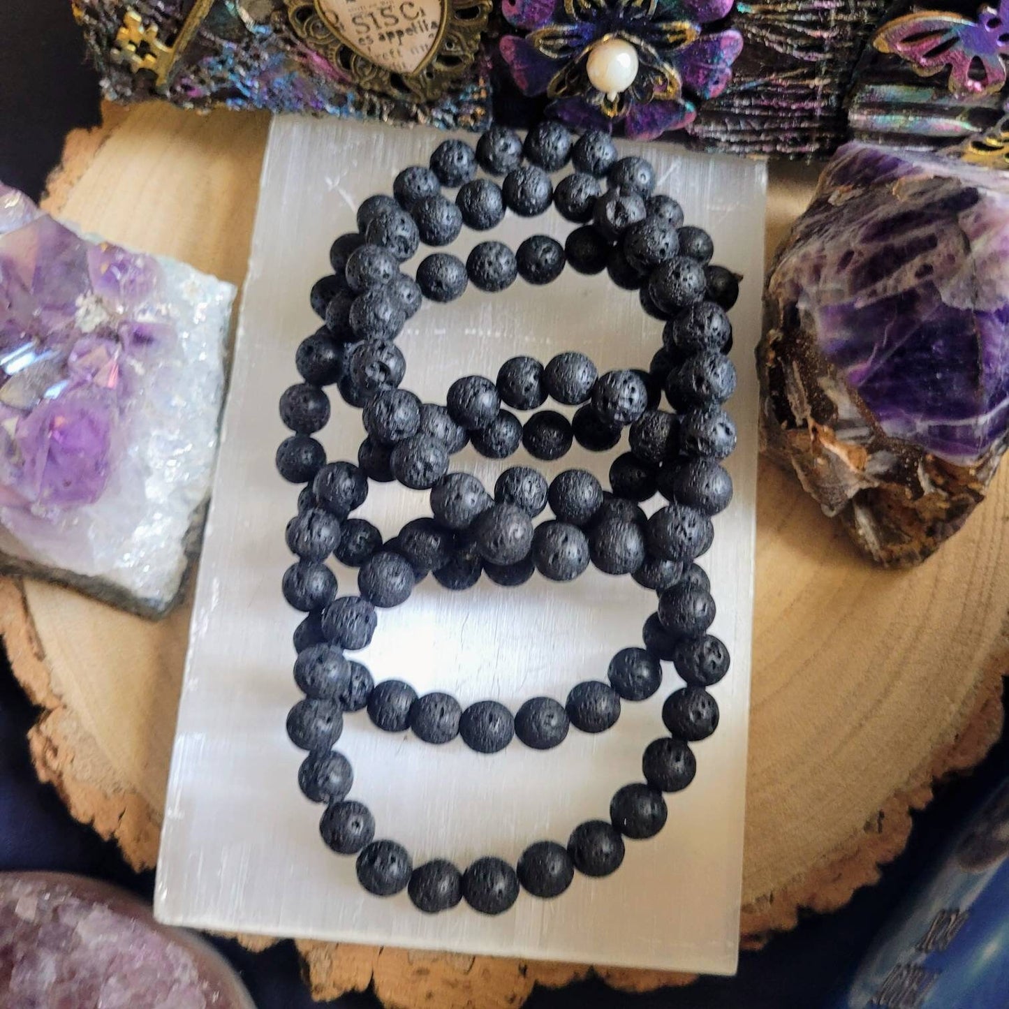 lava bead Bracelet gift for him or her aromatherapy jewellery for men or women