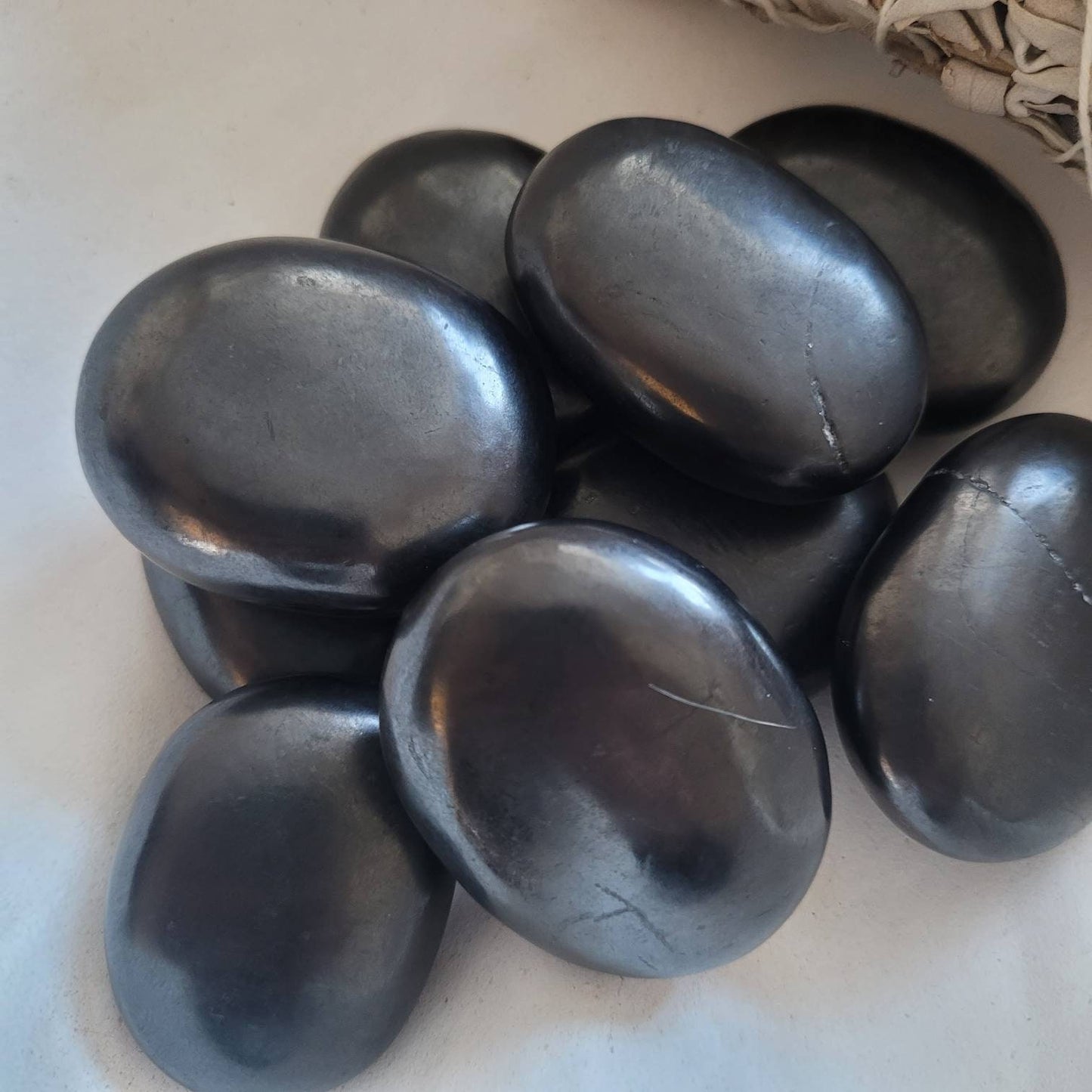 shungite Palm stones Crystal healing  Natural stone EMF protection home decor