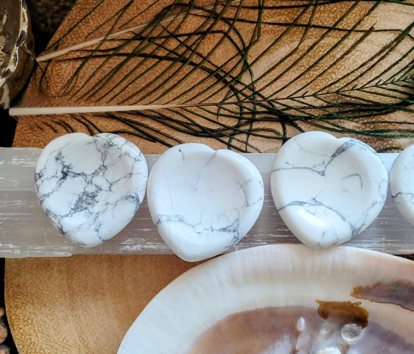 Howlite worry stone crystal natural stone Meditation calming meditation tool gift