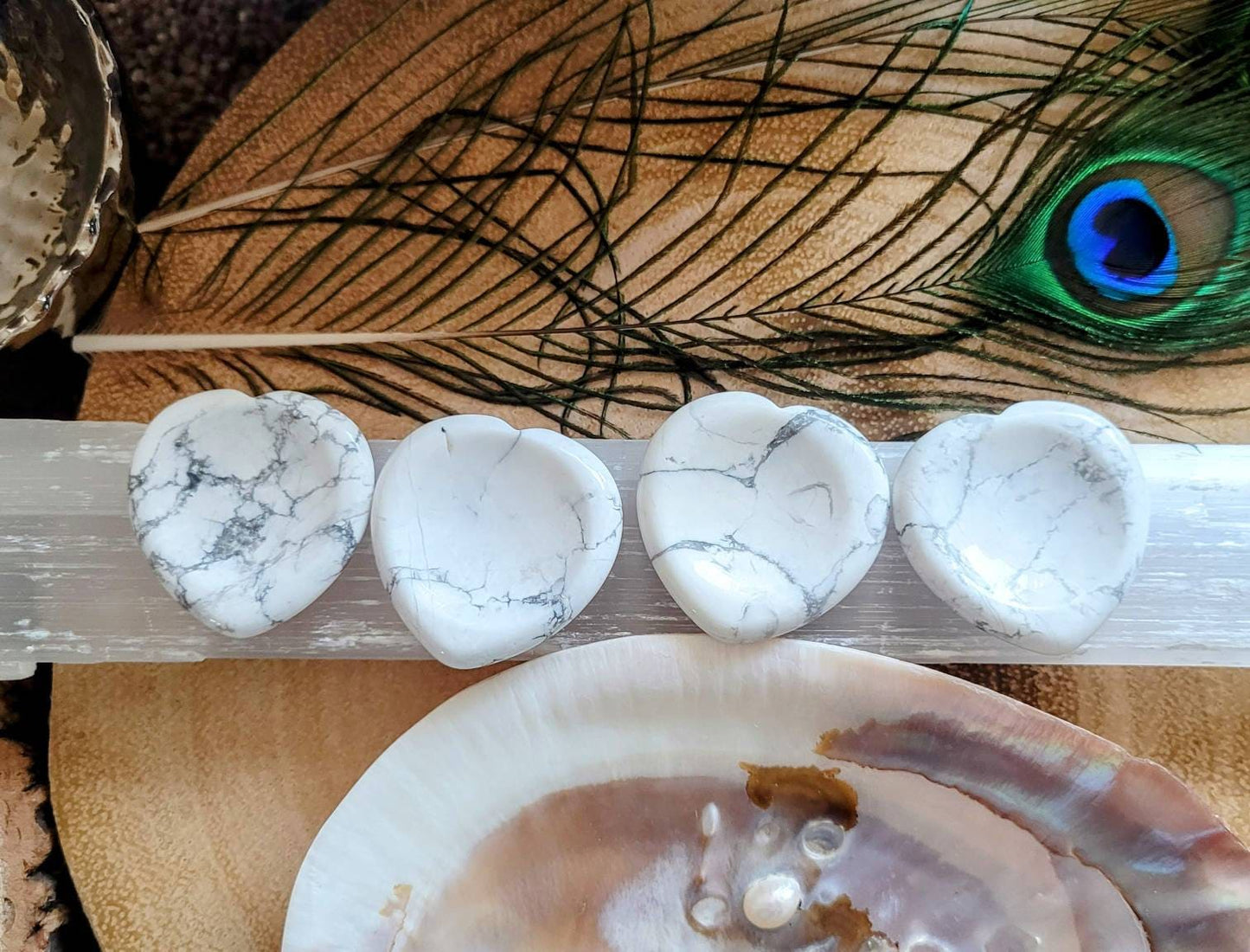 Howlite worry stone crystal natural stone Meditation calming meditation tool gift