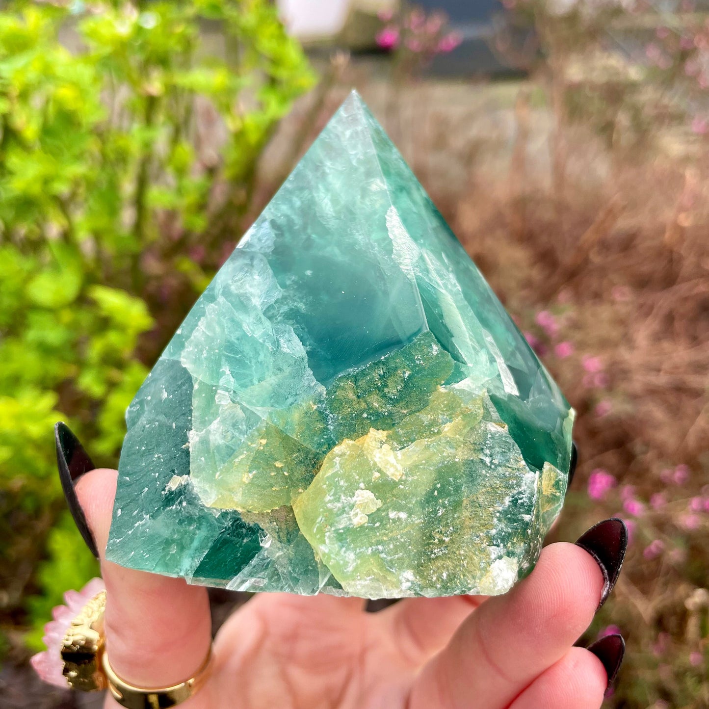 Sea Green Fluorite Half Polished Points 200-250g