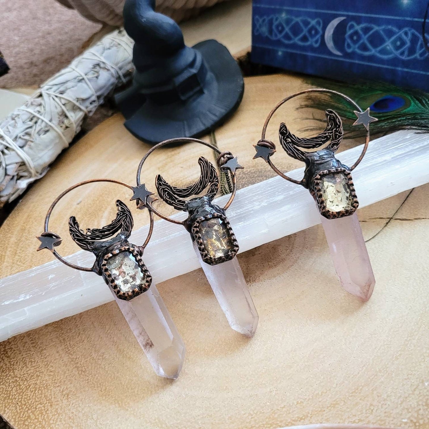 Clear Quartz point pendant necklace for men or women Crystal healing celestial gift for him or her witchy jewellery gemstone jewelry