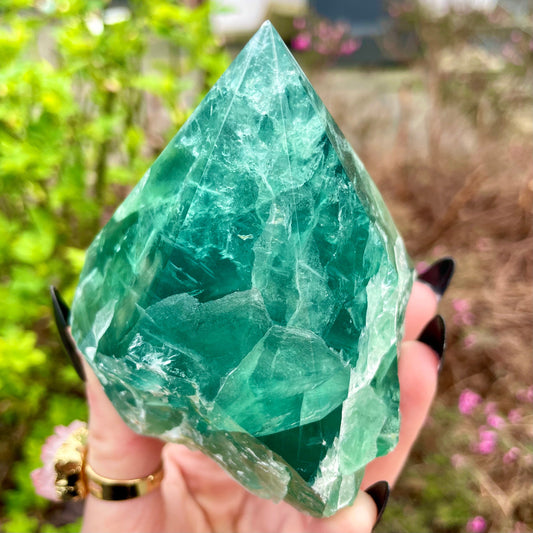 Sea Green Fluorite Half Polished Points 200-250g