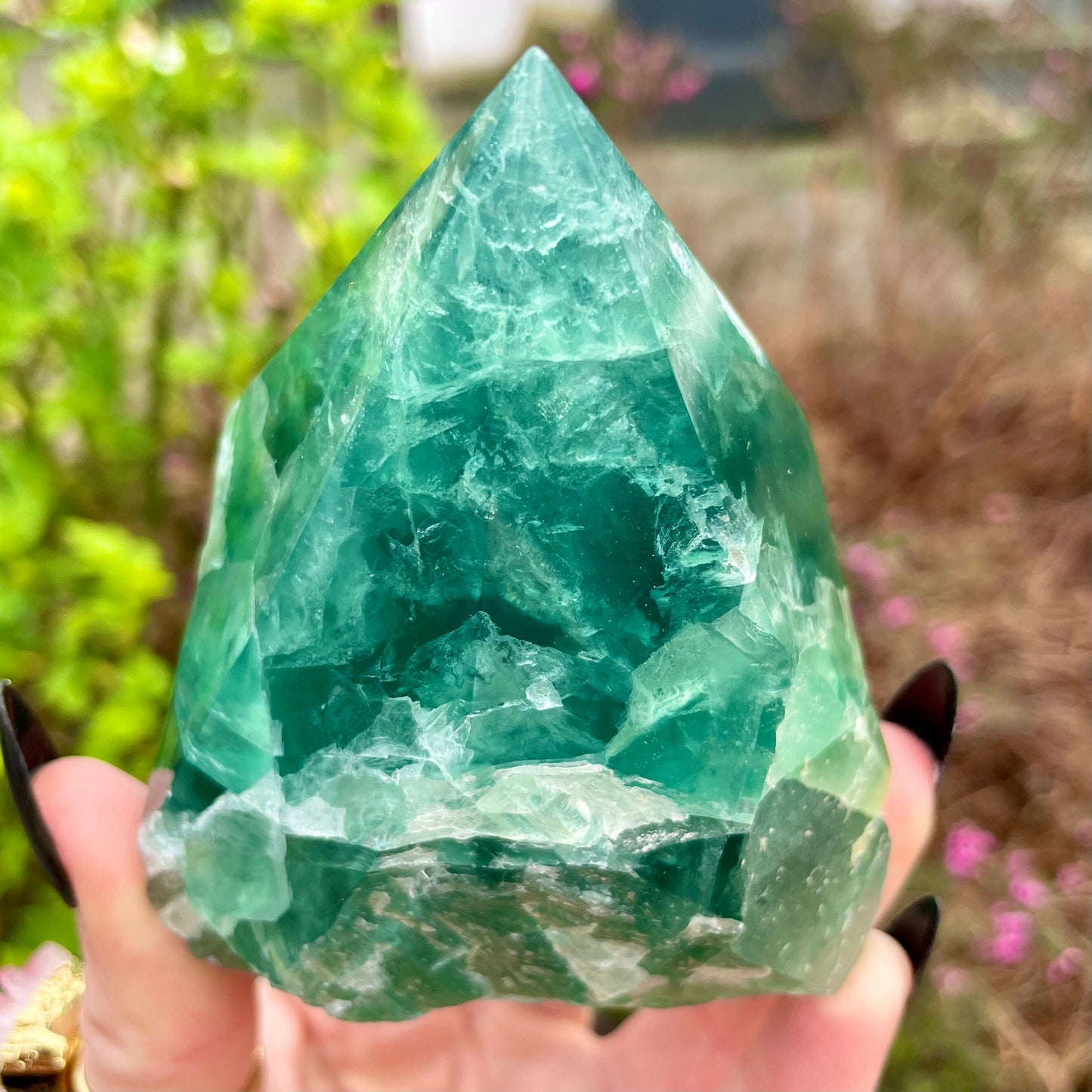 Sea Green Fluorite Half Polished Points 200-250g