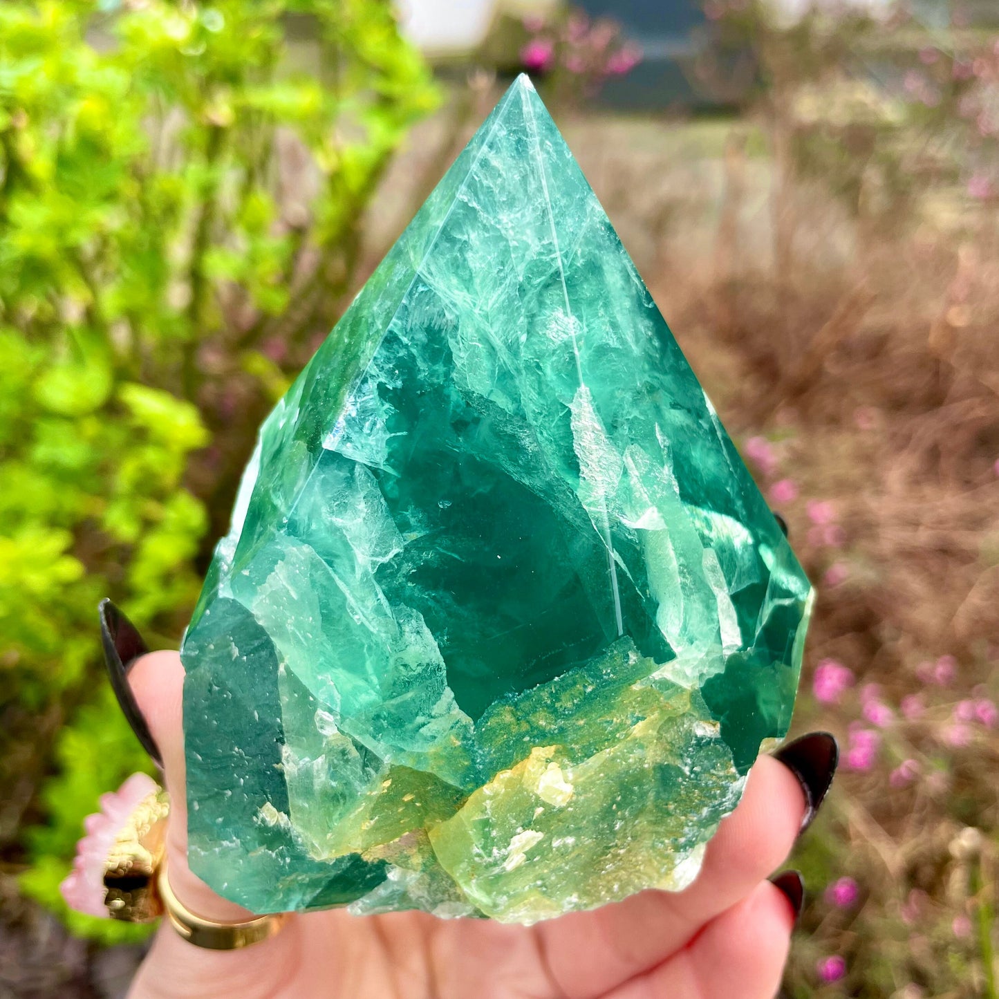 Sea Green Fluorite Half Polished Points 200-250g