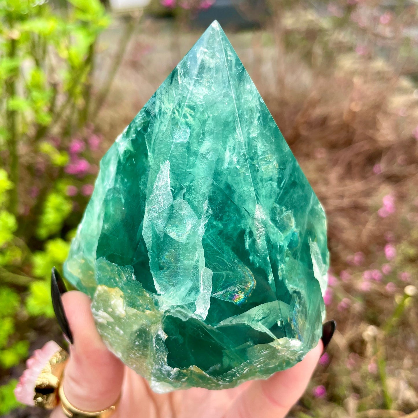 Sea Green Fluorite Half Polished Points 200-250g