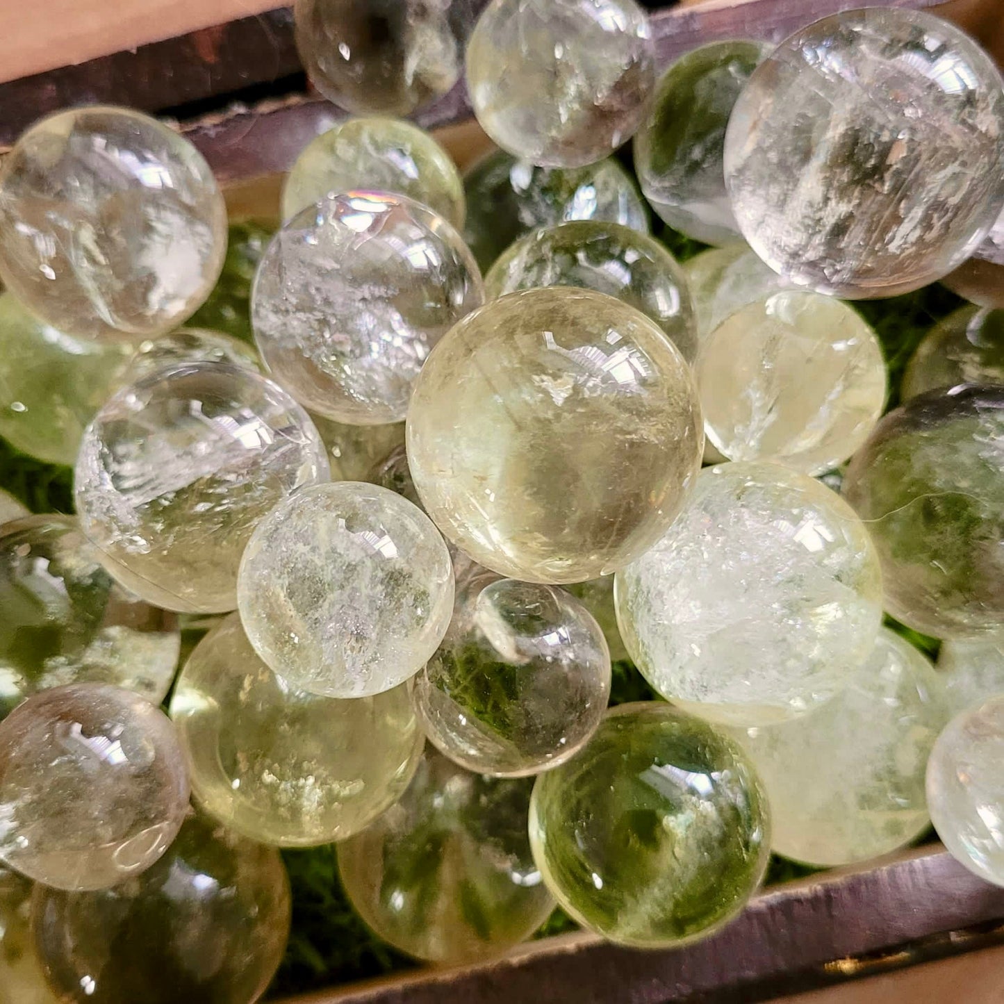 Citrine mini crystal sphere polished stone marble home decor