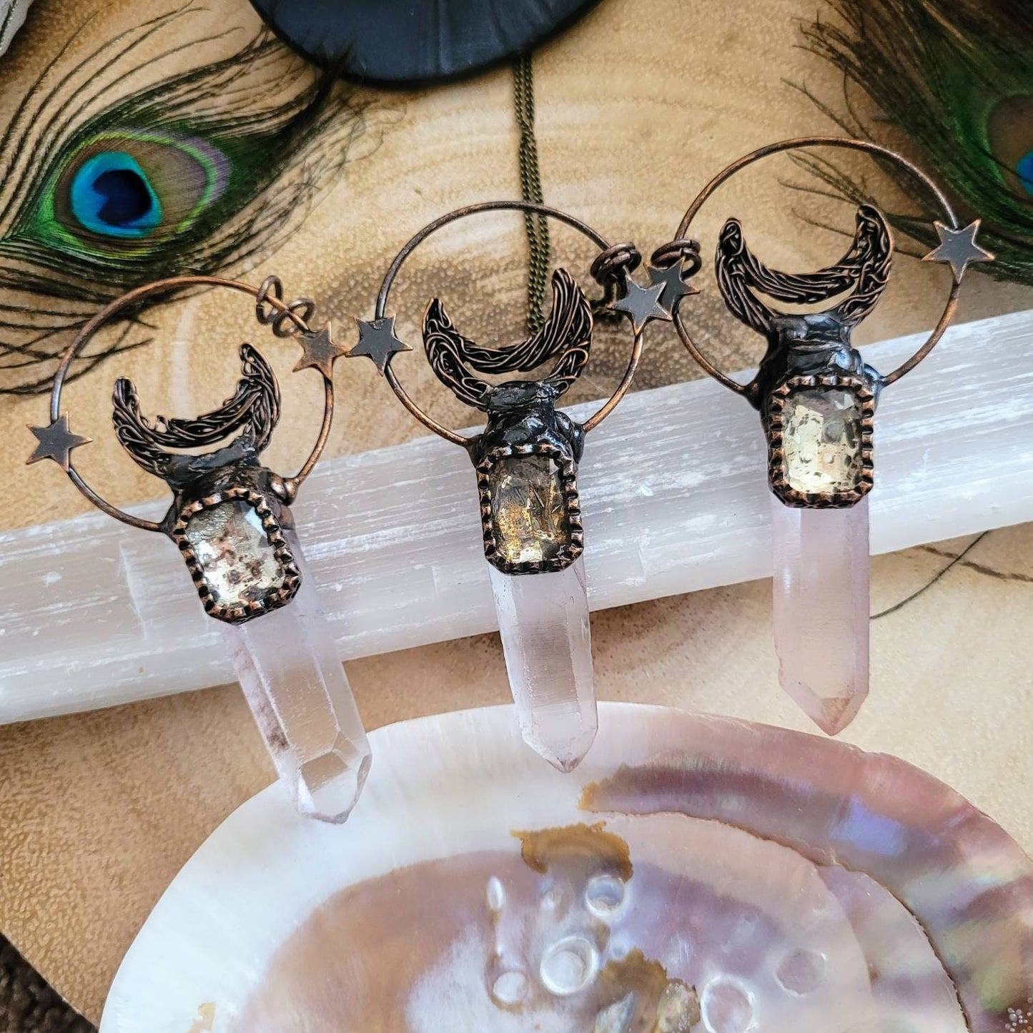 Clear Quartz point pendant necklace for men or women Crystal healing celestial gift for him or her witchy jewellery gemstone jewelry