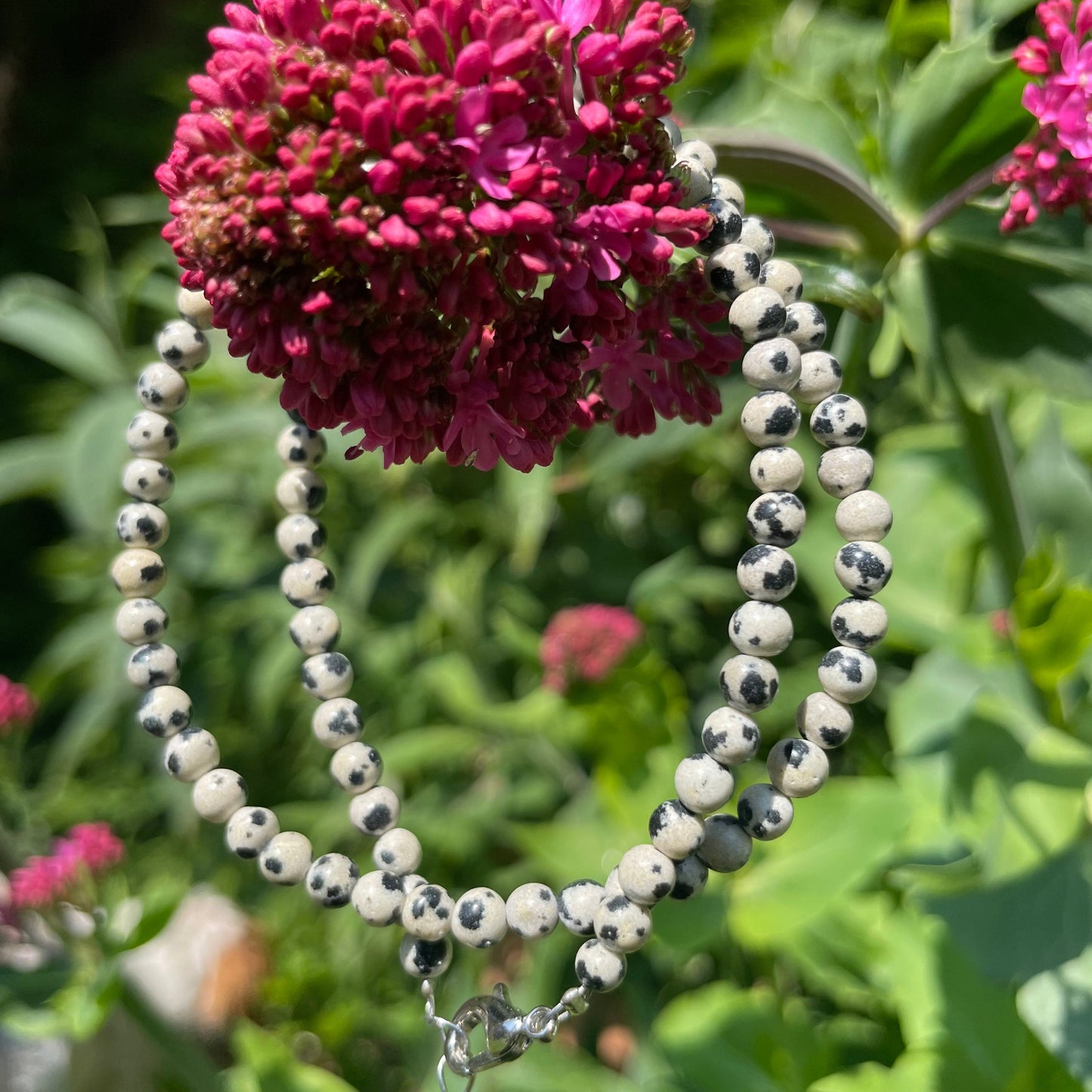Dalmation Jasper choker necklace minimalist crystal healing natural stone jewellery