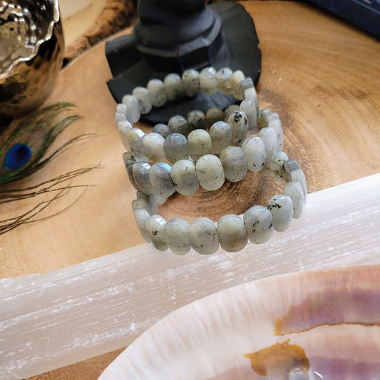 Labradorite bangle bracelet crystal healing jewellery gift for him or her witchy jewelry for men or women